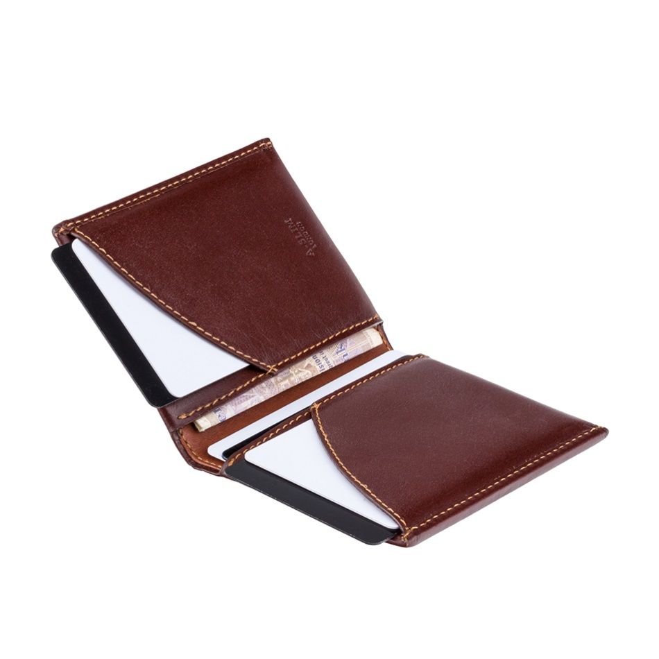A-SLIM Leather Wallet Origami - Brown